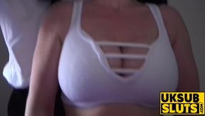 Fat British BBW takes rough anal pounding