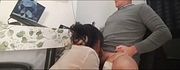 Boss gets angry with secretary. She surprises him with a blowjob