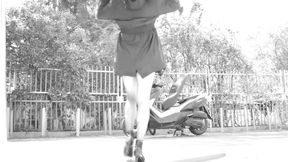 During the Ride, Her Skirt Lifts up and Reveals Her Small Penis