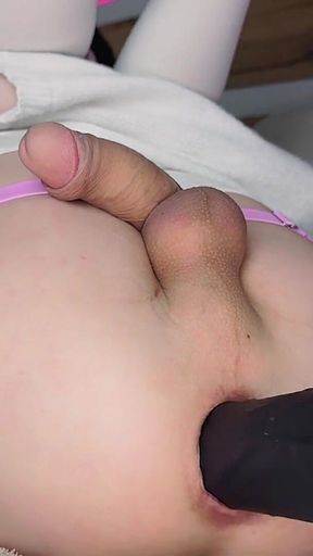 Cute Femboy Ass Is Experiencing a Big Dildo