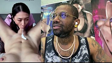 Transgender punk girl spits on her girl cock and cums