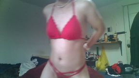 love japanese red bra girl and playing here