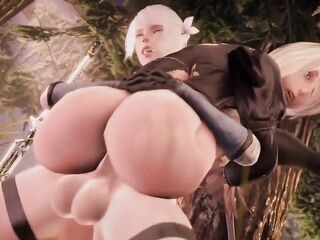 two hours of YorHa 2B the very most good animated toon porn manga