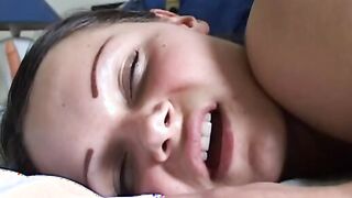 stepmom pulls down student's lingerie and plays with her ass hole