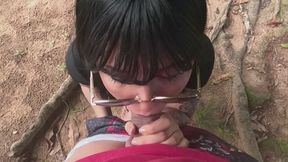 Step-Daddy Outdoor Blowjob - Naughty Public Suck