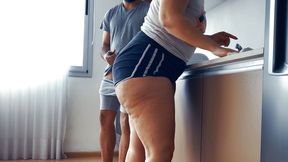 My Fat Ass Latina Made & Stepmom Wearing a Thong on the Kitchen