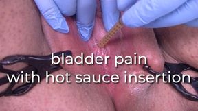 bladder pain with hot sauce insertion