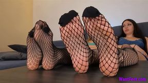 Sassy Fishnet Allure - 4K MP4