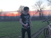 Horny Teenager and Hot trip by bicycle ! 1 - TRIP. 2 - CUMSHOT ! / BIG DICK