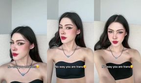 Asian ladyboy with surprise big dick destroys cute boy
