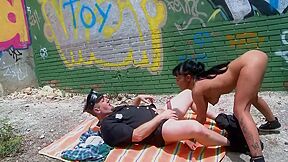 Wild Outdoor Anal Fucking With Badass Chick And Cops Huge Dick