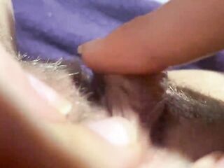 Large clitoris climax closeup