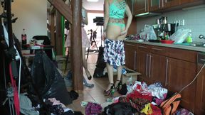 Babysitter cam works well on four girls locker room all naked big tits big ass sluts