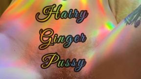 Fisting Big Hairy Pussy with Red Orange Bush