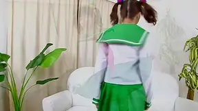 Adorable Japanese teen loves being drilled with two cocks