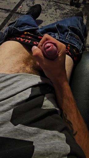 Wanking my big dick