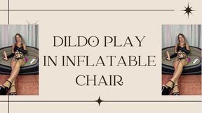dildo play in lingerie and inflatable chair