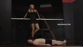 Mistress Tatjana trample in high heels and nylon! High heels mp4