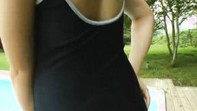 ”Adorable asian teen dancing”