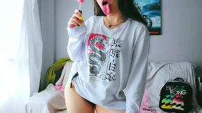 I want to suck more than lollipops let me feel u in my mouth horny student fucking herself while alone at home