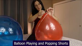Balloon Playing and Popping Shorts - Remastered - Kylie JacobsX - MP4 1080p HD