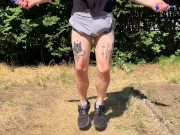 Jumping rope bulge bouncing dick print