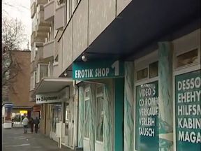 Girl working at erotic shop sucking my dick