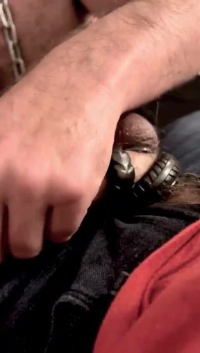 Bruce Worshipping Jack's Cock in Chains and Leather