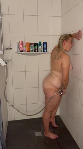 I shave and get it under the hot shower, watch and get as horny as I do