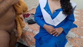 Indian Stepsister Surprises Her Stepbrother by Wearing a School Uniform