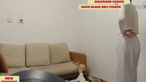 180cm, 78kg Karate Girlfriend Powerful kick and scissors, Game 3, Part 2