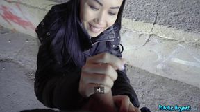 Alina Crystall takes big cock outdoors