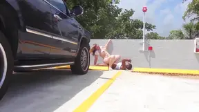 Pawg Wife Fucks On Hood Of Escalade In Public Parking In Miami