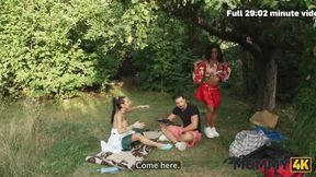 Sneaky Mommy Facesits Young Cock Till Gushing Cum Drenches Grass