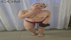 MILF in lingerie bounces her perfect ass in tight nylon stockings