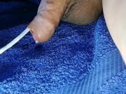 Injecting lotion into my flaccid uncircumcised korean cock, real kink!