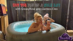 Hot Tub Fun on a Cold Day with GreasyRose & Giantess Cleo