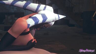 Ashoka Tano gets a creampie after sucking in Star Wars Hentai 3D