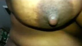 Big natural brown boobs and chubby belly of my Malaysian milf wife