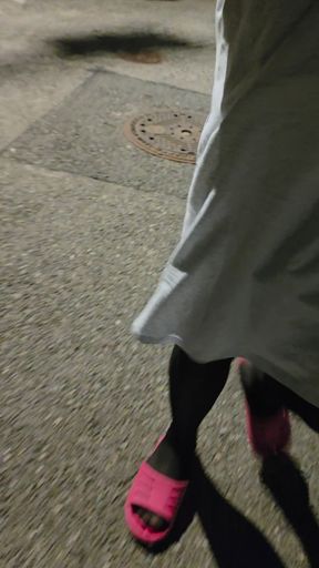 public pantyhose flashing