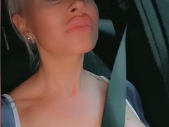 Cute blonde with big boobs solo