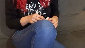 Smoking after a long day eorking hard - with este glasses