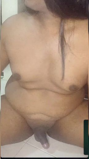 Curvy Shemale Candle Show Cum Show for Her BF