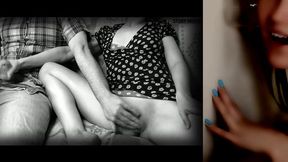 Neighbor girl and stepbrother share intimate moments &mdash;  hearing roommate's sensual sounds