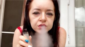 Smoking fetish. Beautiful Mistress Lara smokes in your face