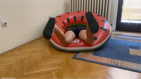 KIRA GOT STUCK INSIDE INFLATABLE SWIM RING - MOV Mobile Version