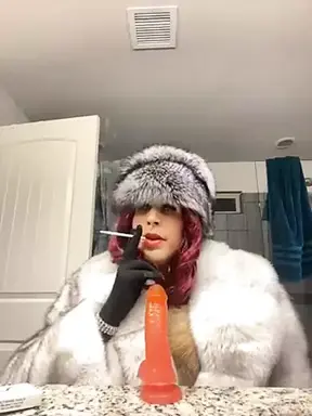 Smoking in furs bj