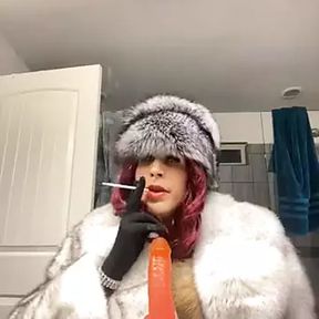 Smoking in furs bj