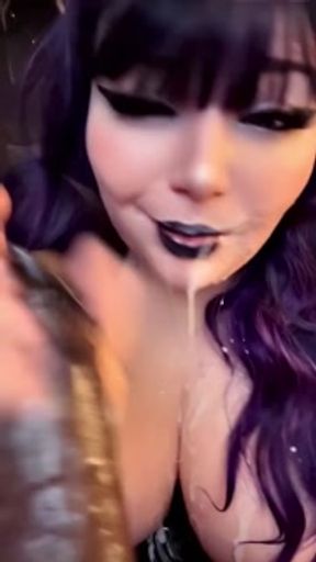 BBW Goth SexDoll Empties BBC (Extended Preview)