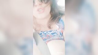 Lusty Bimbo Starts Masturbating on Big Vehicle Riding because she can't Wait